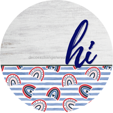 Patriotic Door Hanger Hi Dco - 01454 - Dh 18’ Round Wood